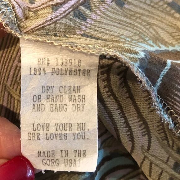 Show Me Your Mumu S BOHO Sheer Beige Graphic Peacock Flowy Design Poncho - Picture 4 of 8